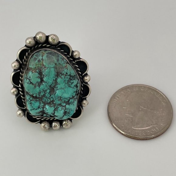 Rough Turquoise and Sterling Silver Ring - Picture 7 of 13